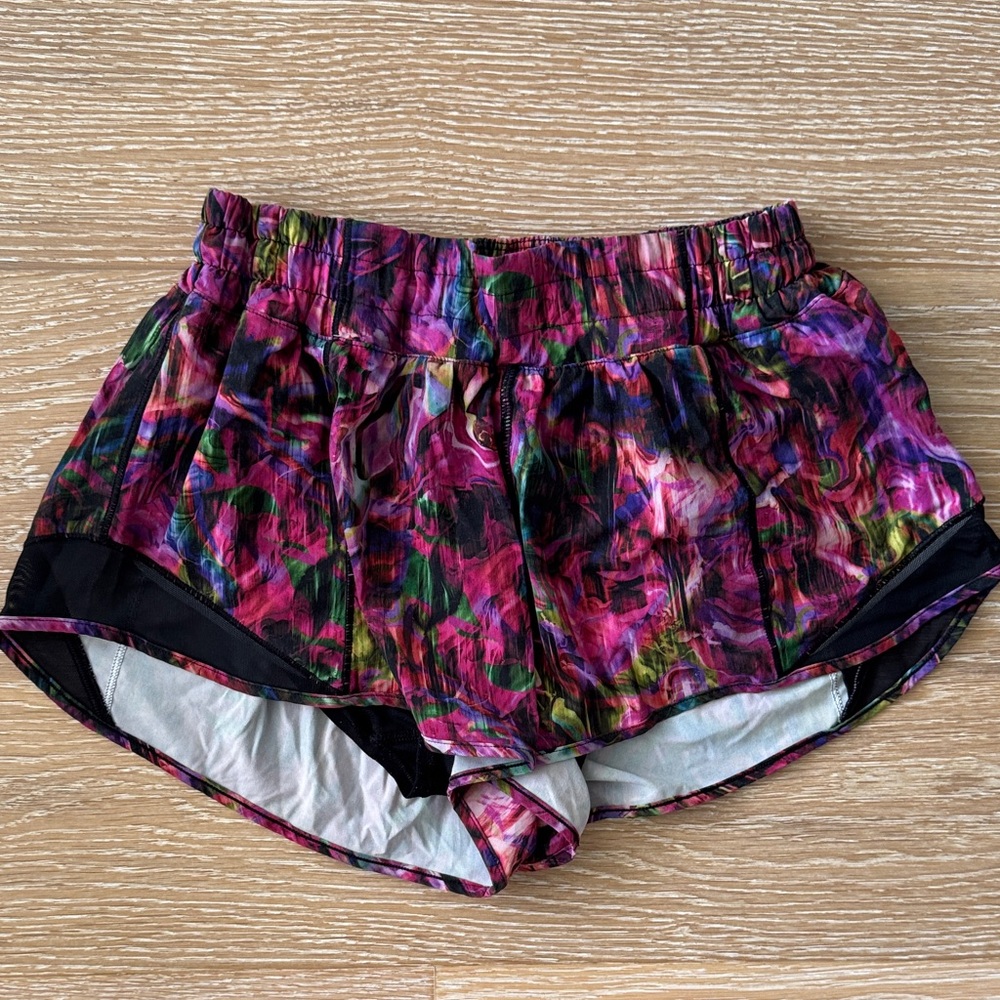 lululemon athletica Women’s Multicolor Athletic Shorts with Brief Liner - Size 8